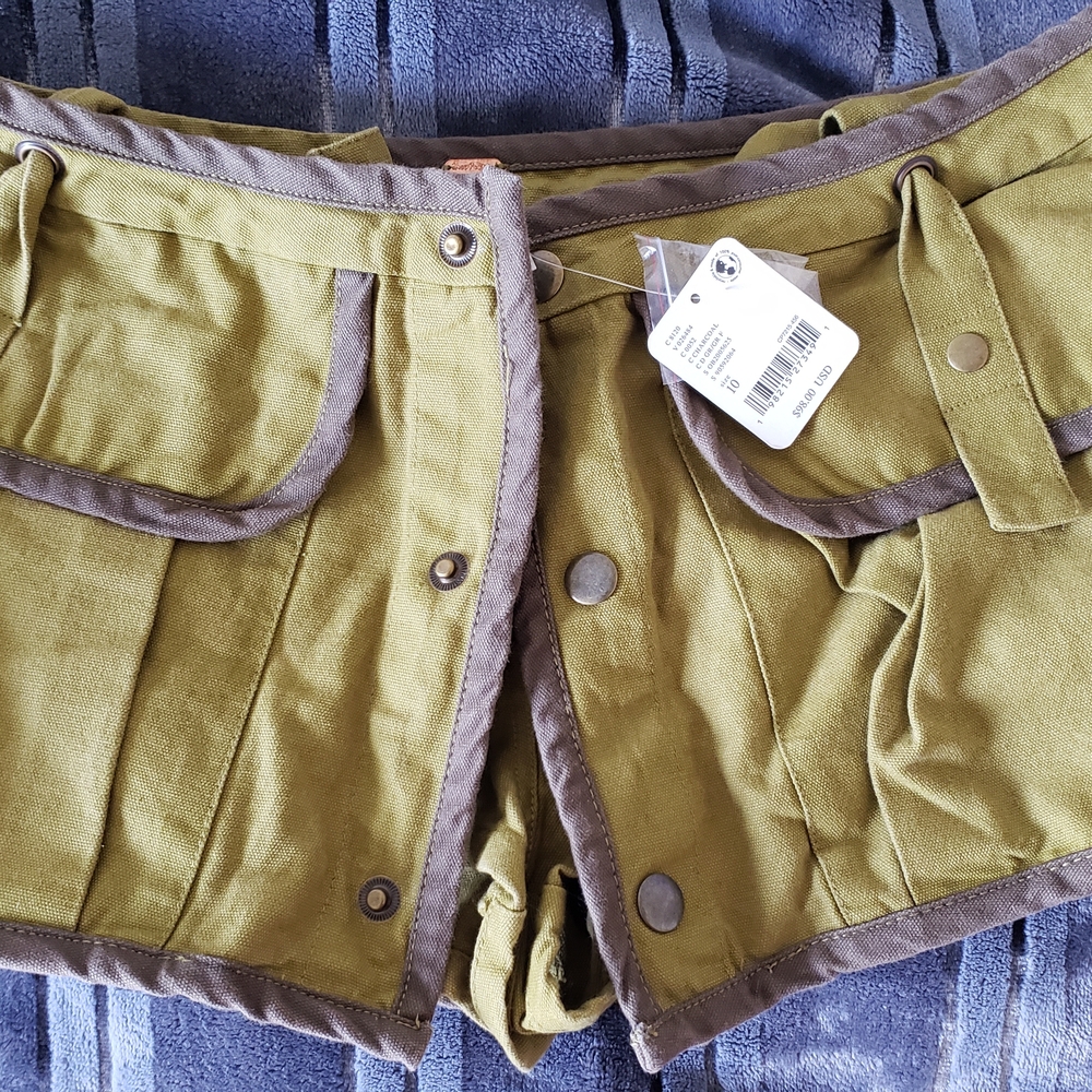 Olive Green Button-Up Shorts